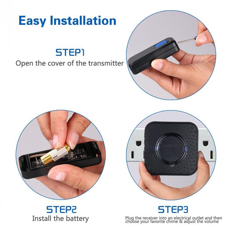 交流供電家用遠距離遙控無線門鈴N6黑 交流供電門鈴 第11張