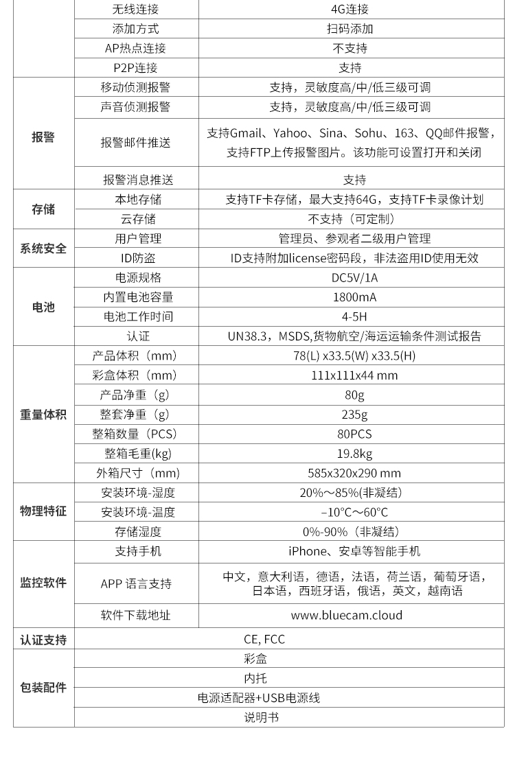 WIFI/4G無線迷你電池攝像機低功耗涂鴉監(jiān)控高清WJ13 迷你電池攝像機 第9張