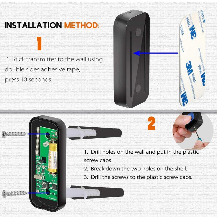 紅外感應家用無線門鈴遠距離防水小夜燈電子門鈴N108K 夜燈門鈴 第3張