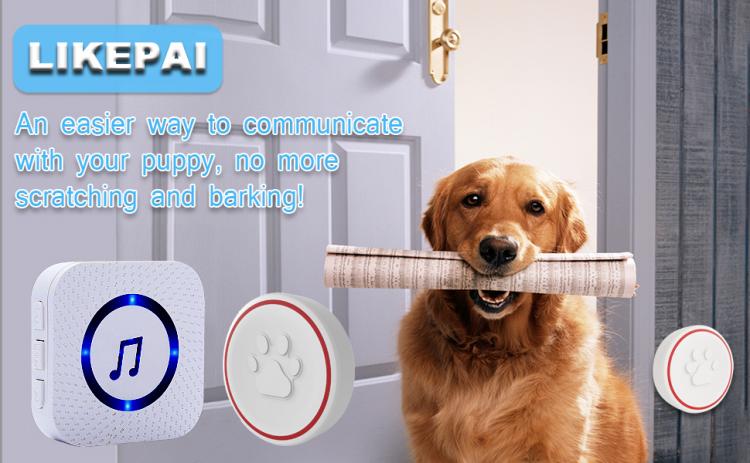 LIKEPAI Dog Doorbells for Potty Training-Wireless Dog Door Bell for Dog Puppy Training Sliding Door Go Outside Doorbell and Wate Product Center 第2張