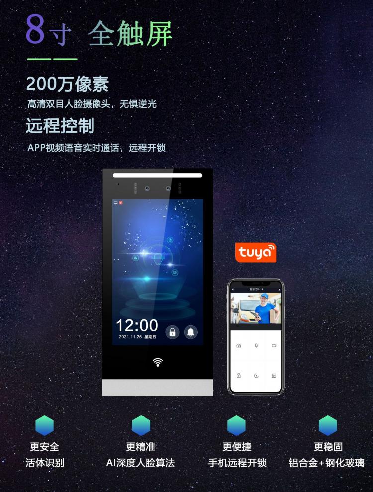 家家安智慧屏有線視頻呼叫對講門鈴無線可視對講門鈴無接觸隔空呼叫可視門鈴 品牌動態 第2張