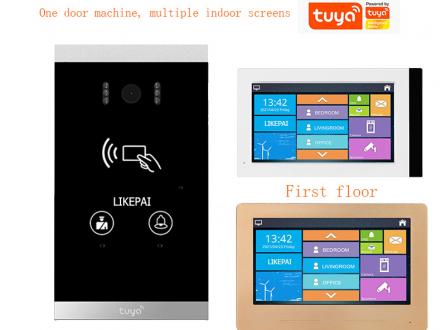 戶外防水tuya涂鴉可視對講主機金屬外殼經典嵌入式有線聯網一拖二別墅套裝