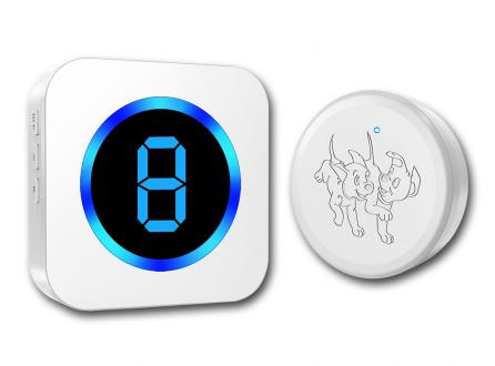 LED數顯多防區寵物觸摸門鈴套裝跨境防水無線老人SOS呼叫求助按鈕